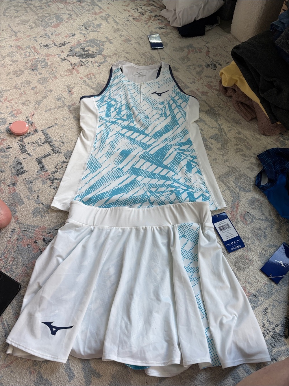 Mizuno fly tennis tank and tennis skort. Both NWT. Size medium sold as a set